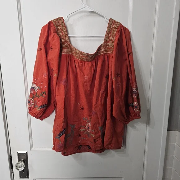 Johnny Was Lucy Artisan Embroidered Blouse Size XXL - Picture 2 of 5